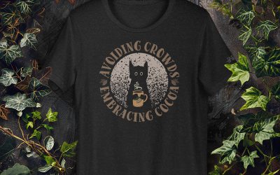 ‘Avoiding Crowds, Embracing Cocoa’ Unisex Cat T-Shirt
