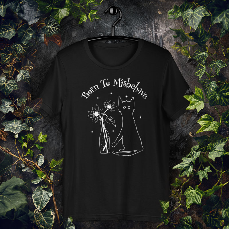 born to misbehave cat lover t-shirt