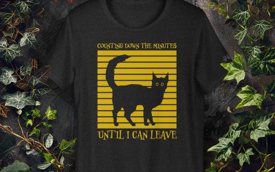 ‘Counting Down the Minutes Until I Can Leave’ Unisex Cat T-shirt