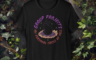 ‘Group Projects, My Personal Circle of Hell’ Unisex Cat T-shirt