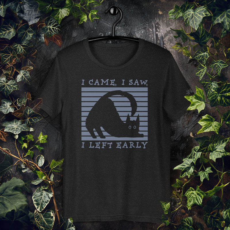 introvert antisocial dark humor cat t-shirt