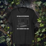 'My Idea of Networking: Wi-Fi Connections Only' Unisex Cat T-Shirt