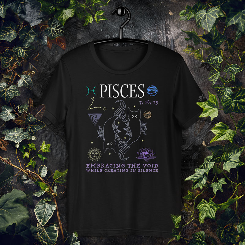 pisces zodiac sign astrology t-shirt, cat t-shirt, introvert t-shirt