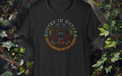 ‘Rooted in Nature, Blossoming in the Hush’ Unisex Cat T-Shirt