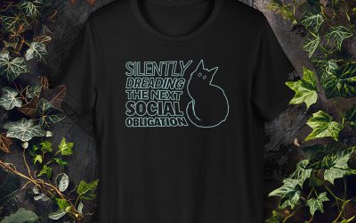 ‘Silently Dreading The Next Social Obligation’ Unisex Cat T-Shirt