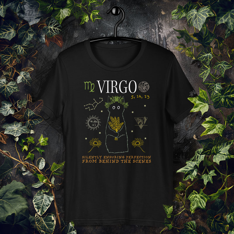 virgo cat t-shirt zodiac sign astrology