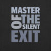 Master of the Silent Exit shirt with blue-toned text – quiet introvert t-shirt for those who leave social events without a word