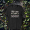 T-shirt design featuring the phrase “Silent Observer Professional Overthinker” in layered fonts and muted tones, reflecting introspective and observant energy.
