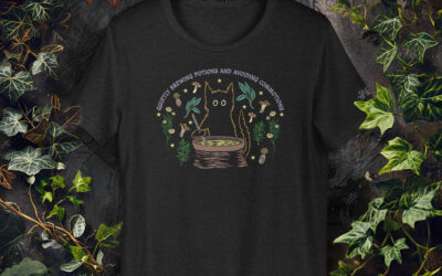 Witchy Cat Brewing Potions T-Shirt