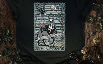 Death Tarot XIII Skeletal Cat Centaur T-shirt