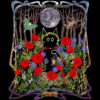 Moonlit Wildflowers Cat T-shirt